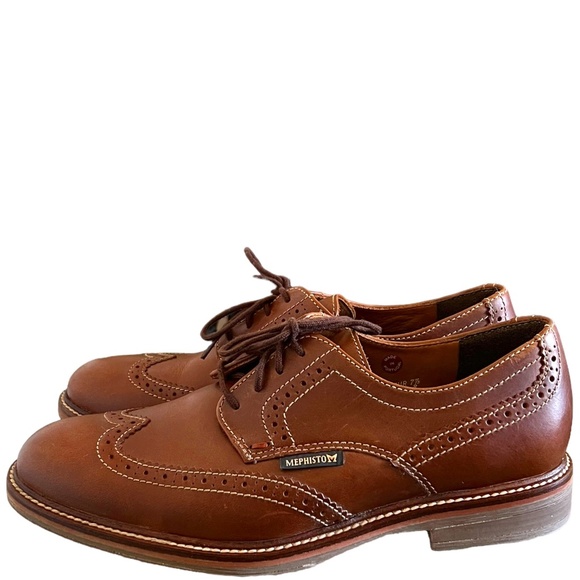 Mephisto Men's Waldo Wingtip Oxfords In Brown Leather Size 8 - Picture 1 of 12